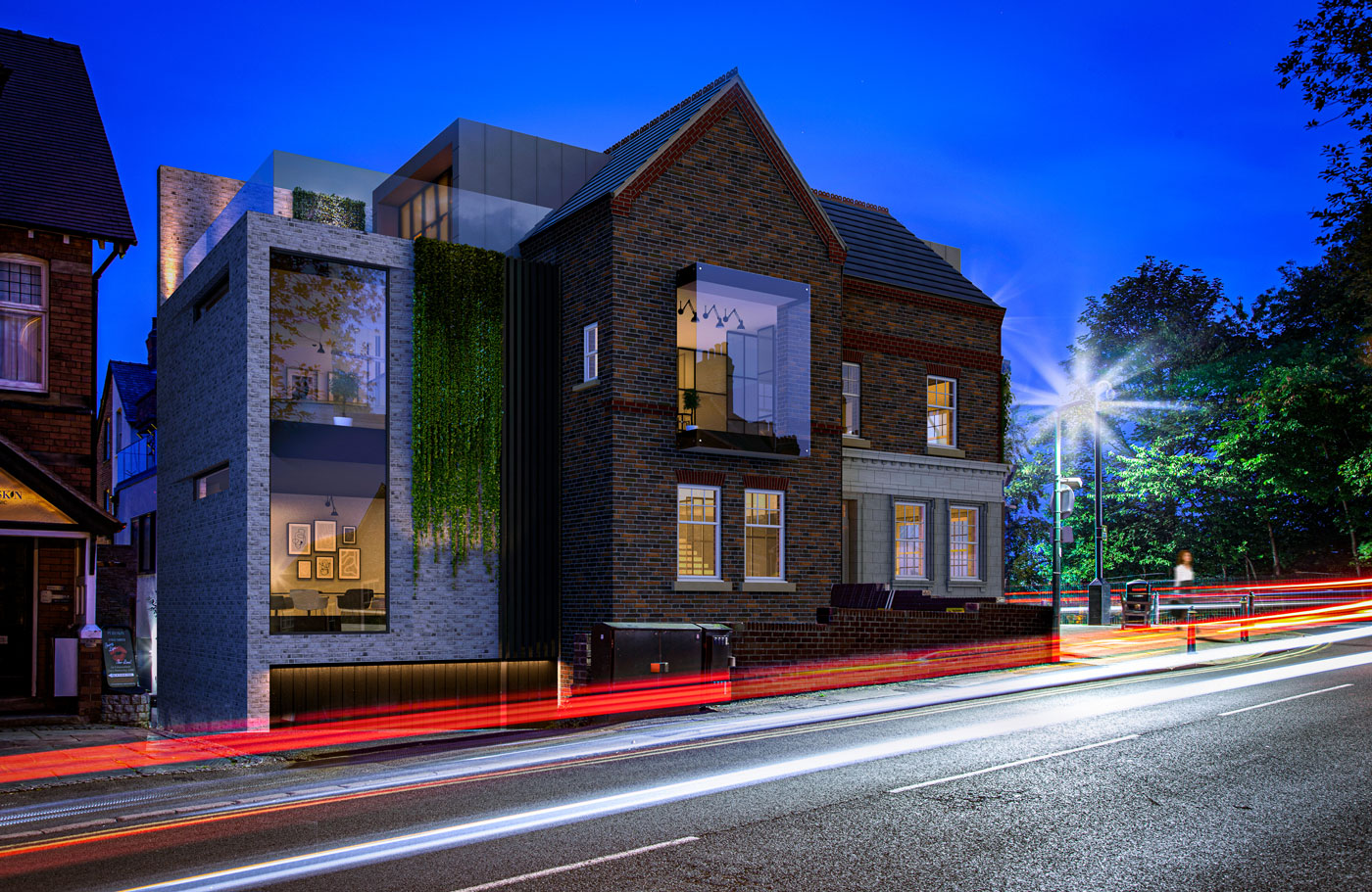 Existing/Proposed – Heyes Lane, Evening view