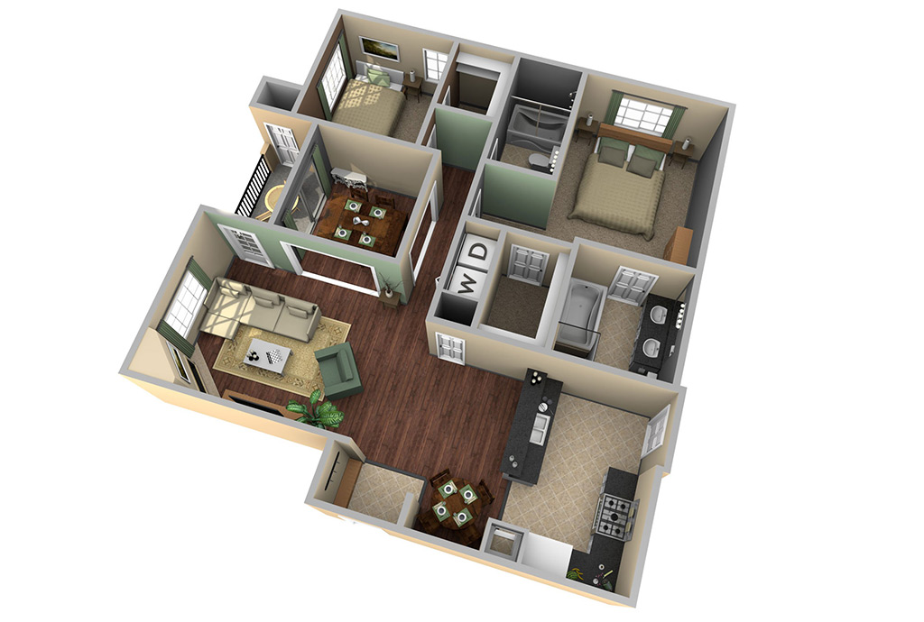 3D Floorplan CGI Imagery Digitail Illustration Interior