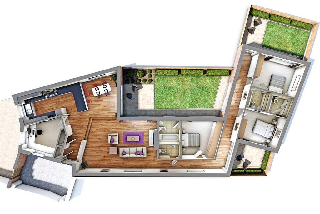 3D Floorplan CGI Imagery Digitail Illustration Interior